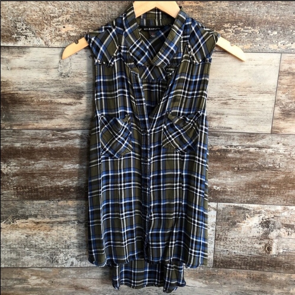 Rock & Republic | Plaid Studded Button Down